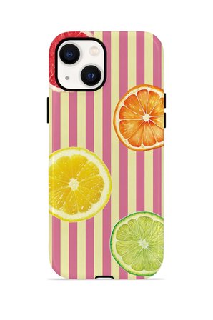 iPhone 15 Plus Vorian Çift Katmanlı MagSafe Kılıf Citrus Fiesta Stripe