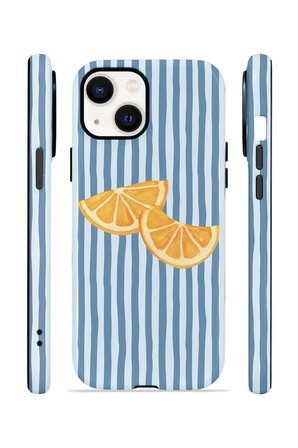 iPhone 15 Plus Vorian Çift Katmanlı MagSafe Kılıf Blue Orange Slices
