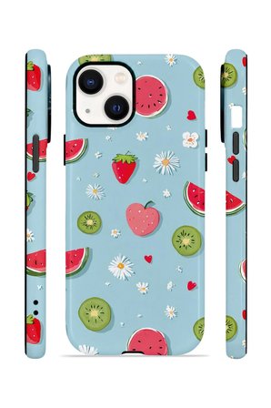 iPhone 15 Plus Vorian Çift Katmanlı MagSafe Kılıf Fruit Confetti Sky