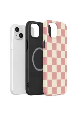 iPhone 15 Plus Vorian Çift Katmanlı MagSafe Kılıf Blush Checker