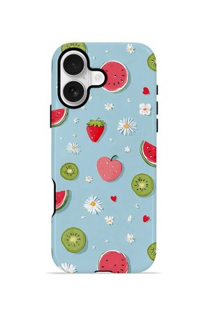 iPhone 16 Plus Vorian Çift Katmanlı MagSafe Kılıf Fruit Confetti Sky
