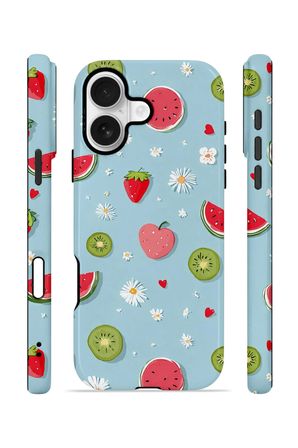 iPhone 16 Plus Vorian Çift Katmanlı MagSafe Kılıf Fruit Confetti Sky