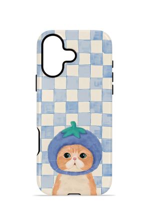 iPhone 16 Plus Vorian Çift Katmanlı MagSafe Kılıf Blueberry Cat Check