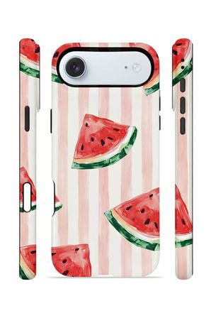 iPhone 17 Air Vorian Çift Katmanlı MagSafe Kılıf Watermelon Blush Stripe
