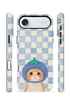 iPhone 17 Air Vorian Çift Katmanlı MagSafe Kılıf Blueberry Cat Check