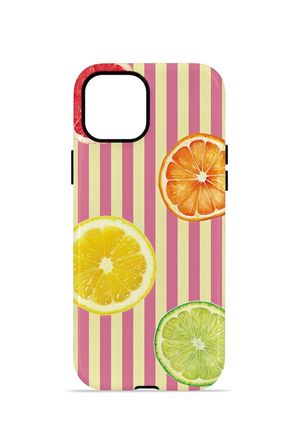 iPhone 11 Vorian Çift Katmanlı MagSafe Kılıf Citrus Fiesta Stripe