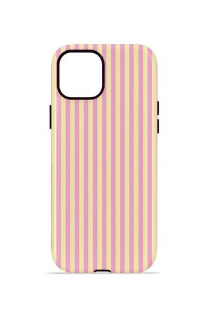 iPhone 12 Vorian Çift Katmanlı MagSafe Kılıf Lemon Candy Pinstripe