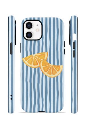 iPhone 12 Vorian Çift Katmanlı MagSafe Kılıf Blue Orange Slices