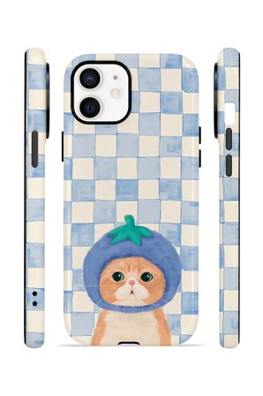 iPhone 12 Vorian Çift Katmanlı MagSafe Kılıf Blueberry Cat Check