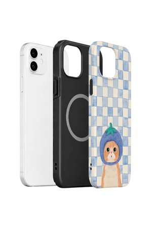 iPhone 12 Vorian Çift Katmanlı MagSafe Kılıf Blueberry Cat Check