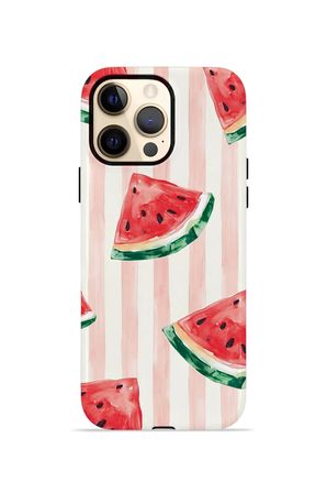 iPhone 12 Pro Vorian Çift Katmanlı MagSafe Kılıf Watermelon Blush Stripe
