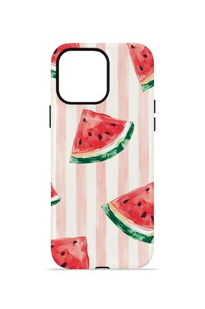 iPhone 12 Pro Vorian Çift Katmanlı MagSafe Kılıf Watermelon Blush Stripe