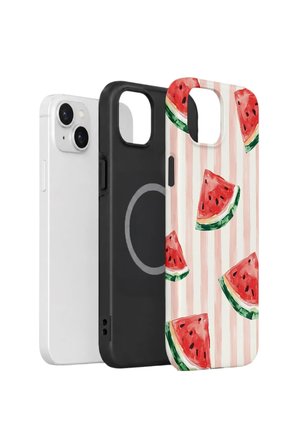 iPhone 13 Vorian Çift Katmanlı MagSafe Kılıf Watermelon Blush Stripe