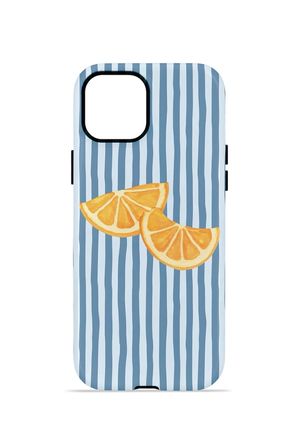 iPhone 14 Vorian Çift Katmanlı MagSafe Kılıf Blue Orange Slices