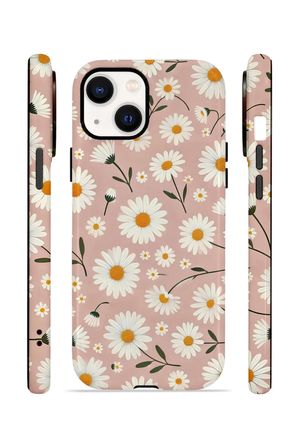 iPhone 14 Vorian Çift Katmanlı MagSafe Kılıf Daisy Mocha Garden