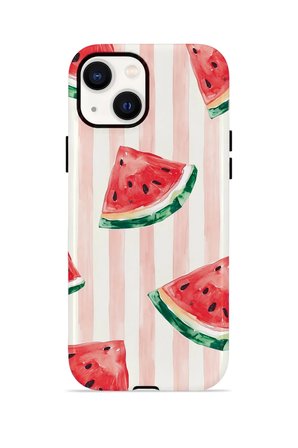 iPhone 14 Vorian Çift Katmanlı MagSafe Kılıf Watermelon Blush Stripe