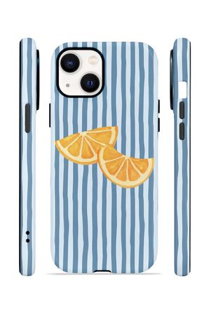iPhone 15 Vorian Çift Katmanlı MagSafe Kılıf Blue Orange Slices