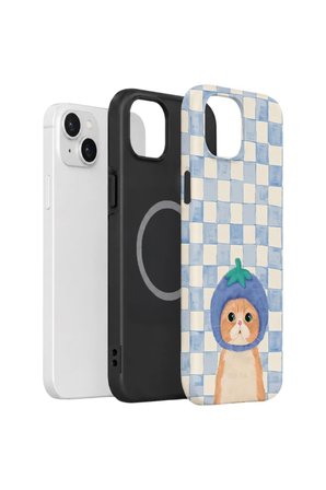 iPhone 15 Vorian Çift Katmanlı MagSafe Kılıf Blueberry Cat Check