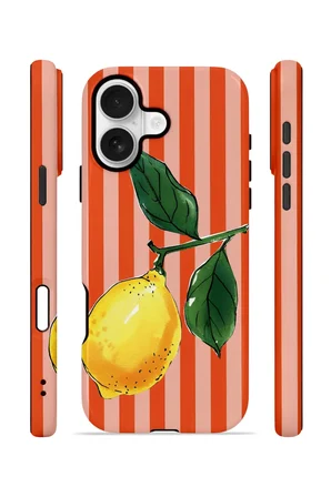 iPhone 17 Vorian Çift Katmanlı MagSafe Kılıf Sicilian Lemon Red Stripe