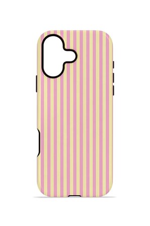 iPhone 17 Vorian Çift Katmanlı MagSafe Kılıf Lemon Candy Pinstripe