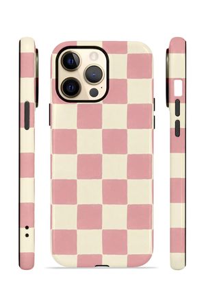 iPhone 13 Pro Vorian Çift Katmanlı MagSafe Kılıf Blush Checker
