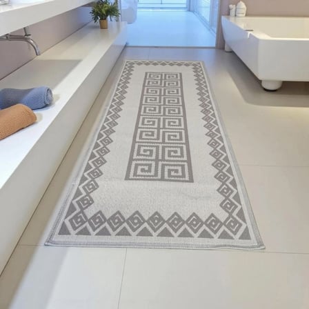 Pamuklu Kaymaz Taban Dikdörtgen Banyo Paspası – Yüksek Emici Pamuk Dokuma Banyo Halısı