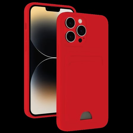 Apple iPhone 13 Pro Max Kılıf Kelvin Kartvizitli Silikon - Kırmızı