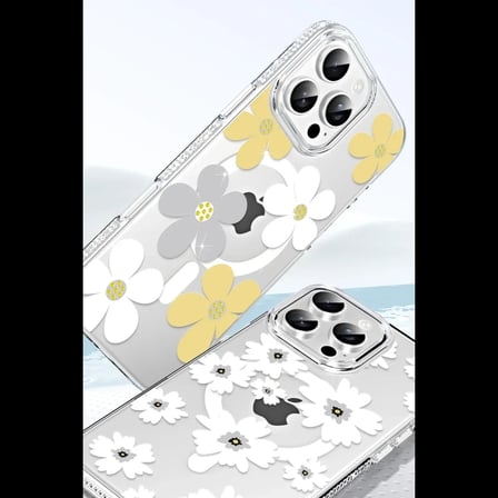 Joko Apple iPhone 15 Pro Max Floral Magsafe Kapak - Beyaz