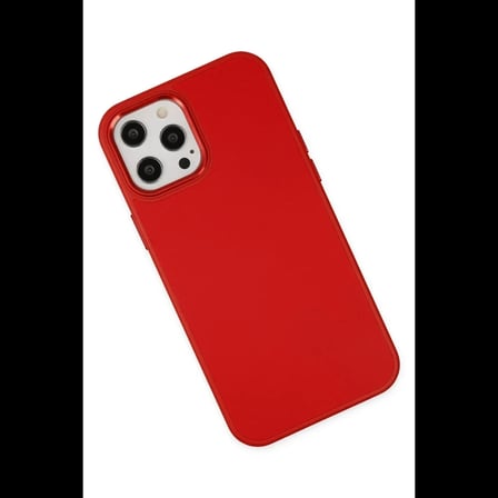 Apple iPhone 12 Pro Max Kılıf Asya Deri Silikon - Kırmızı