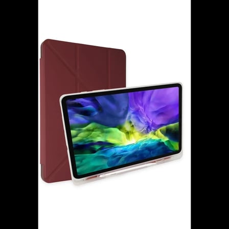 Apple İpad 10.2 (8.Nesil) Kılıf Kalemlikli Mars Tablet Kılıfı - Mürdüm