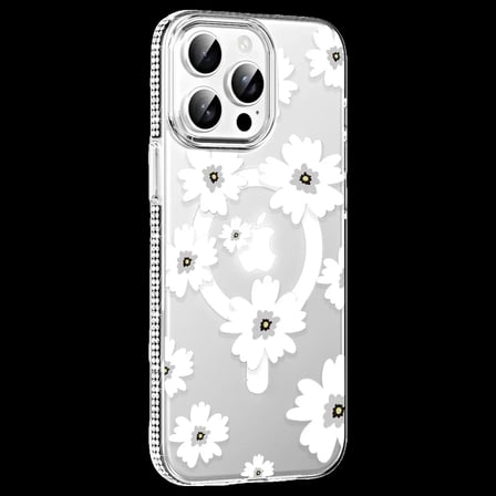 Joko Apple iPhone 15 Pro Floral Magsafe Kapak - Beyaz