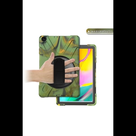 Samsung Galaxy T510 Tab A 10.1 Kılıf Amazing Tablet Kapak - Kamuflaj
