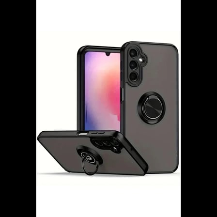 Samsung Galaxy A05S Kılıf Montreal Yüzüklü Silikon Kapak - Siyah