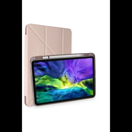 Apple iPad Air 4 10.9 Kılıf Kalemlikli Mars Tablet Kılıfı - Rose Gold