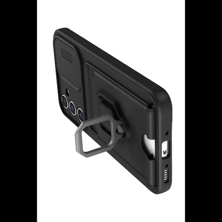 Samsung Galaxy A14 4G Kılıf Zuma Kartvizitli Yüzüklü Silikon - Siyah