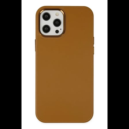 Apple iPhone 12 Pro Max Kılıf Asya Deri Silikon - Kahverengi