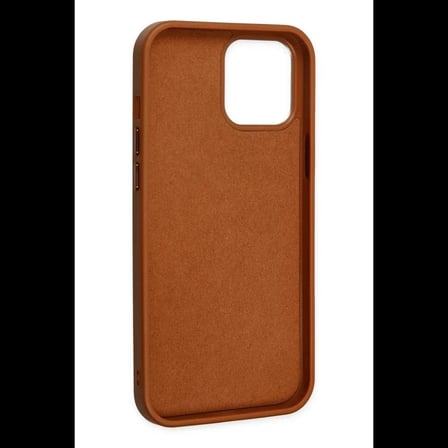 Apple iPhone 12 Pro Max Kılıf Asya Deri Silikon - Kahverengi