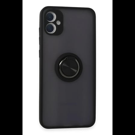 Samsung Galaxy A05 Kılıf Montreal Yüzüklü Silikon Kapak - Siyah