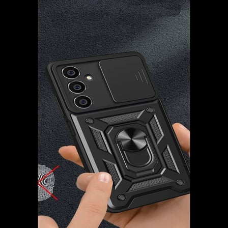 Samsung Galaxy A05S Kılıf Pars Lens Yüzüklü Silikon - Siyah