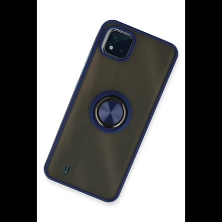 Realme C11 2021 Kılıf Montreal Yüzüklü Silikon Kapak - Lacivert