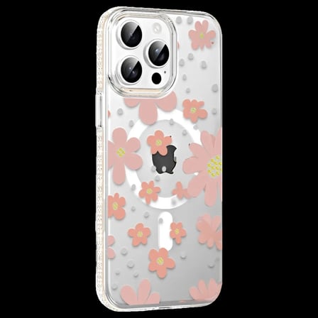 Joko Apple iPhone 15 Pro Floral Magsafe Kapak - Pembe