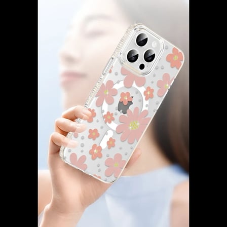Joko Apple iPhone 15 Pro Floral Magsafe Kapak - Pembe