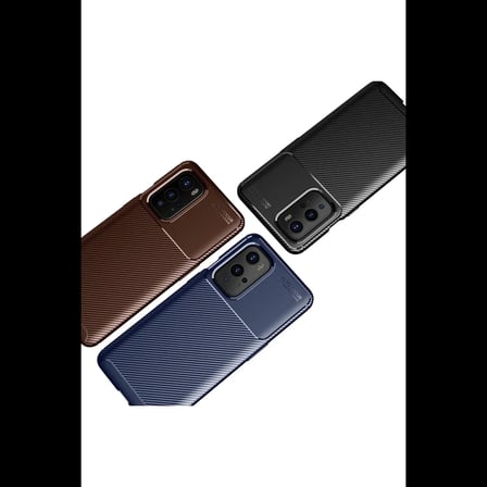One Plus 9 Pro Kılıf Auto Focus Karbon Kapak - Siyah