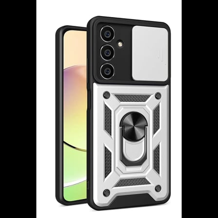 Samsung Galaxy A05S Kılıf Pars Lens Yüzüklü Silikon - Gümüş