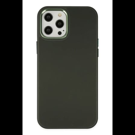 Apple iPhone 12 Pro Max Kılıf Asya Deri Silikon - Koyu Yeşil