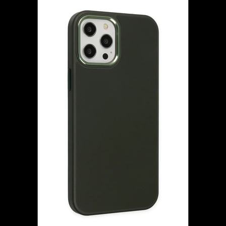 Apple iPhone 12 Pro Max Kılıf Asya Deri Silikon - Koyu Yeşil