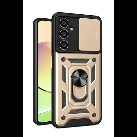 Samsung Galaxy A05S Kılıf Pars Lens Yüzüklü Silikon - Gold