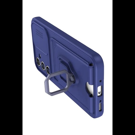 Samsung Galaxy A14 4G Kılıf Zuma Kartvizitli Yüzüklü Silikon - Lacivert