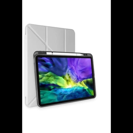 Apple iPad Air 4 10.9 Kılıf Kalemlikli Mars Tablet Kılıfı - Gri