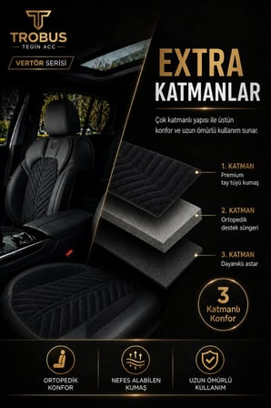 Nissan Juke 2010+ Uyumlu Vertör Serisi Ortopedik Tay Tüyü Siyah Koltuk Kılıfı